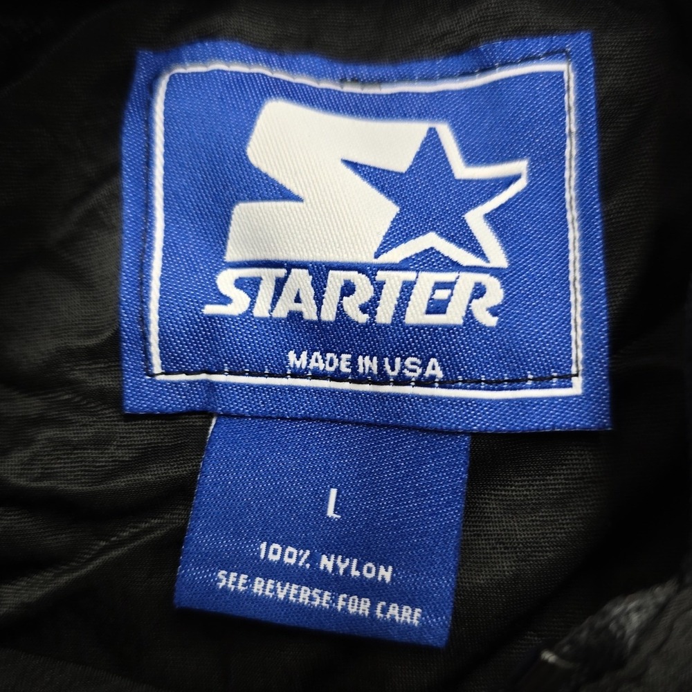 VTG 90s Starter Windbreaker Jacket Mens L Black USA NBA Sprite Obey Your Thirst - Picture 3 of 9